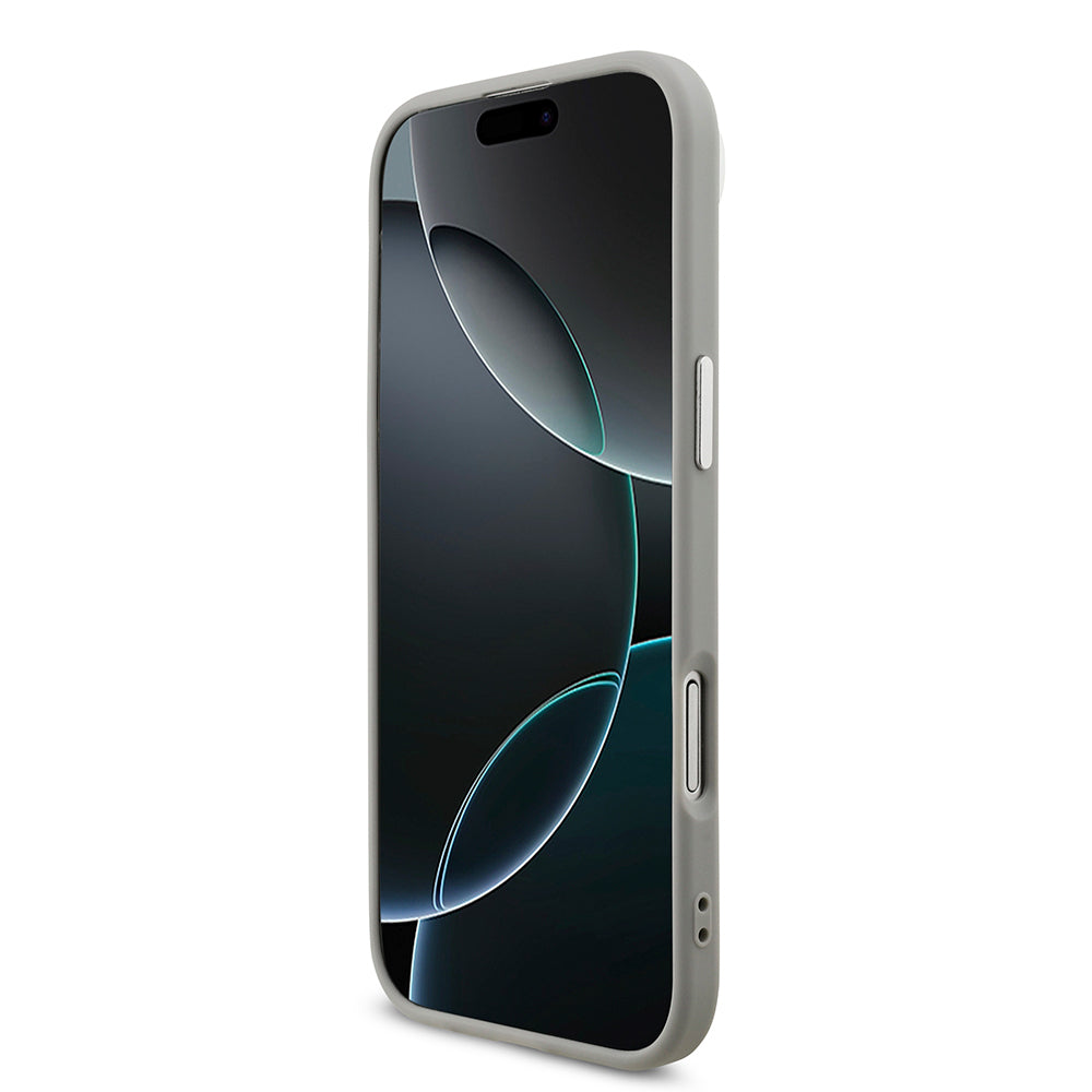 Guess iPhone 17 Air Orjinal Lisanslı M-safe Şarj Özellikli Metal Kamera Çerçeveli Üçgen Logolu Glitter Kılıf