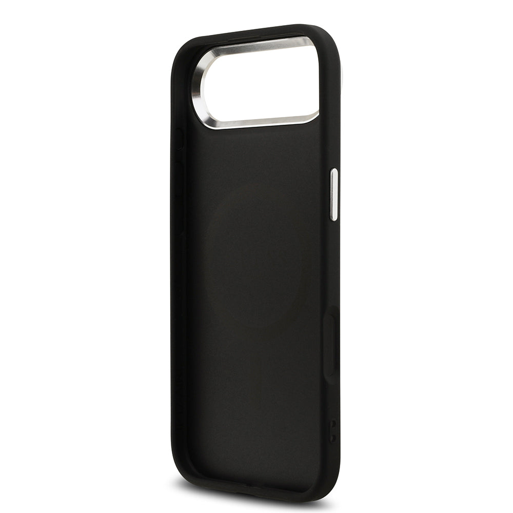 Guess iPhone 17 Air Orjinal Lisanslı M-safe Şarj Özellikli Metal Kamera Çerçeveli Üçgen Logolu Glitter Kılıf