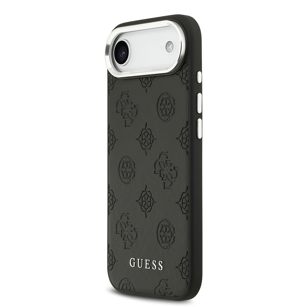 Guess iPhone 17 Air Orjinal Lisanslı M-safe Şarj Özellikli Sıcak Baskılı Klasik Yazı Logolu PU Deri Peony Kılıf