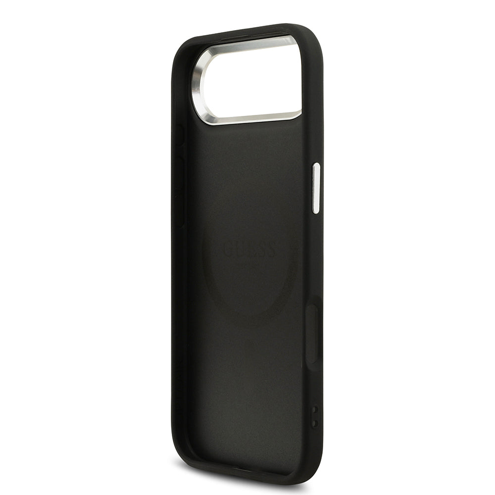 Guess iPhone 17 Air Orjinal Lisanslı M-safe Şarj Özellikli Sıcak Baskılı Klasik Yazı Logolu PU Deri Peony Kılıf