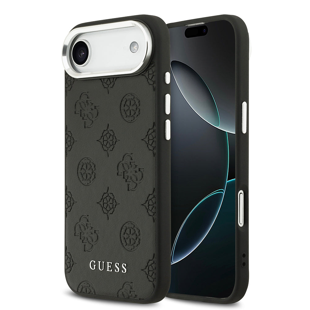 Guess iPhone 17 Air Orjinal Lisanslı M-safe Şarj Özellikli Sıcak Baskılı Klasik Yazı Logolu PU Deri Peony Kılıf