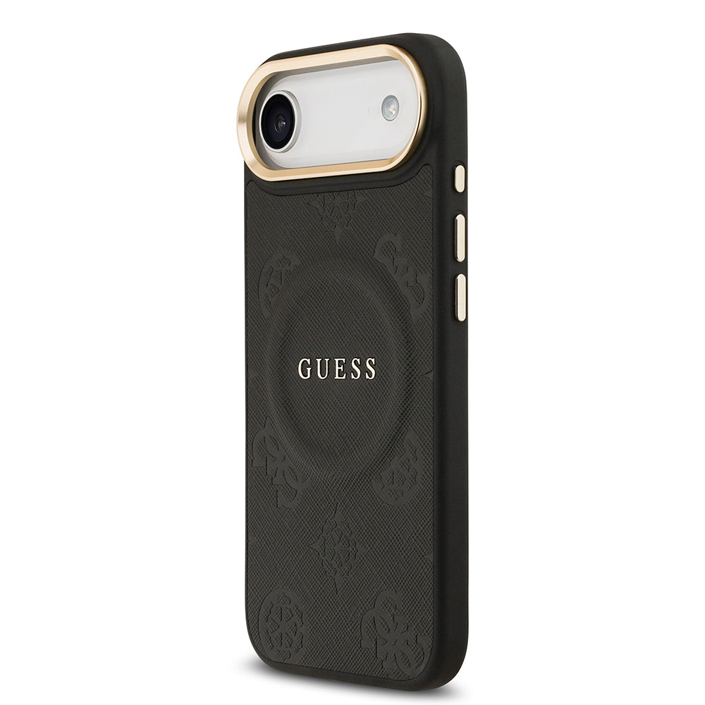 Guess iPhone 17 Air Orjinal Lisanslı M-safe Şarj Özellikli Sıcak Baskılı Yazı Logolu PU Deri Peony Kılıf