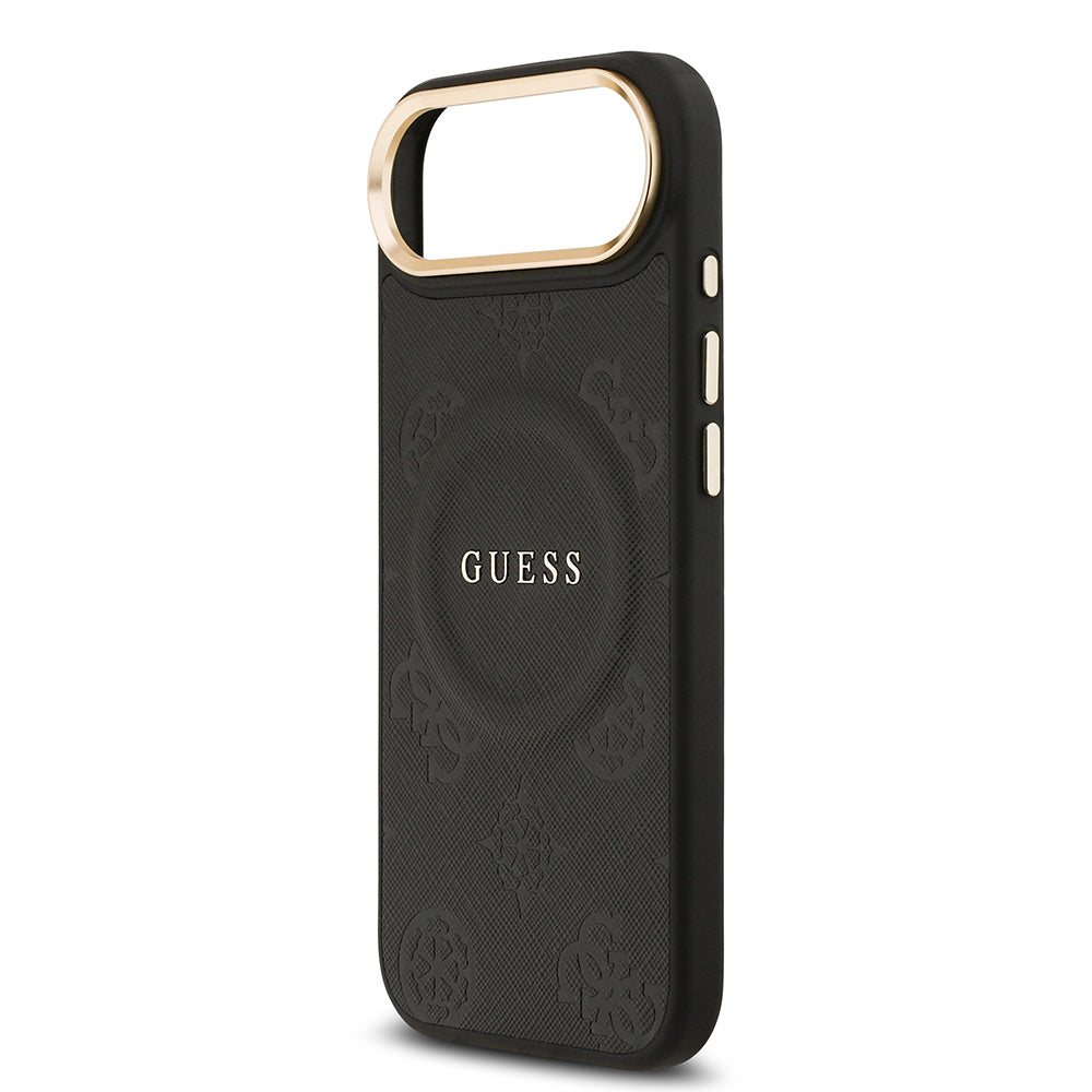 Guess iPhone 17 Air Orjinal Lisanslı M-safe Şarj Özellikli Sıcak Baskılı Yazı Logolu PU Deri Peony Kılıf