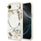 Guess iPhone 17 Air Orjinal Lisanslı M-safe Şarj Özellikli Simli Çiçek Desenli Metal Kamera Çerçeveli Üçgen Logolu Kılıf