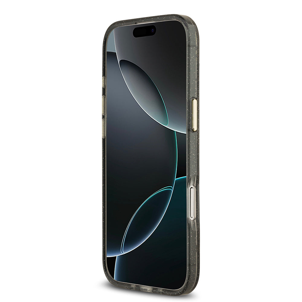 Guess iPhone 17 Air Orjinal Lisanslı M-safe Şarj Özellikli Simli Çiçek Desenli Metal Kamera Çerçeveli Üçgen Logolu Kılıf