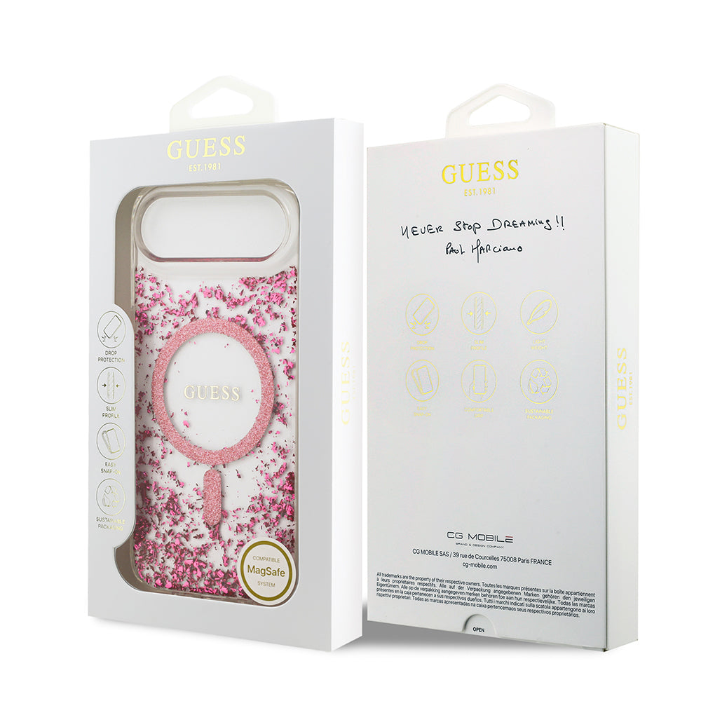Guess iPhone 17 Air Orjinal Lisanslı M-safe Şarj Özellikli Transparan Resin Bottom Kılıf