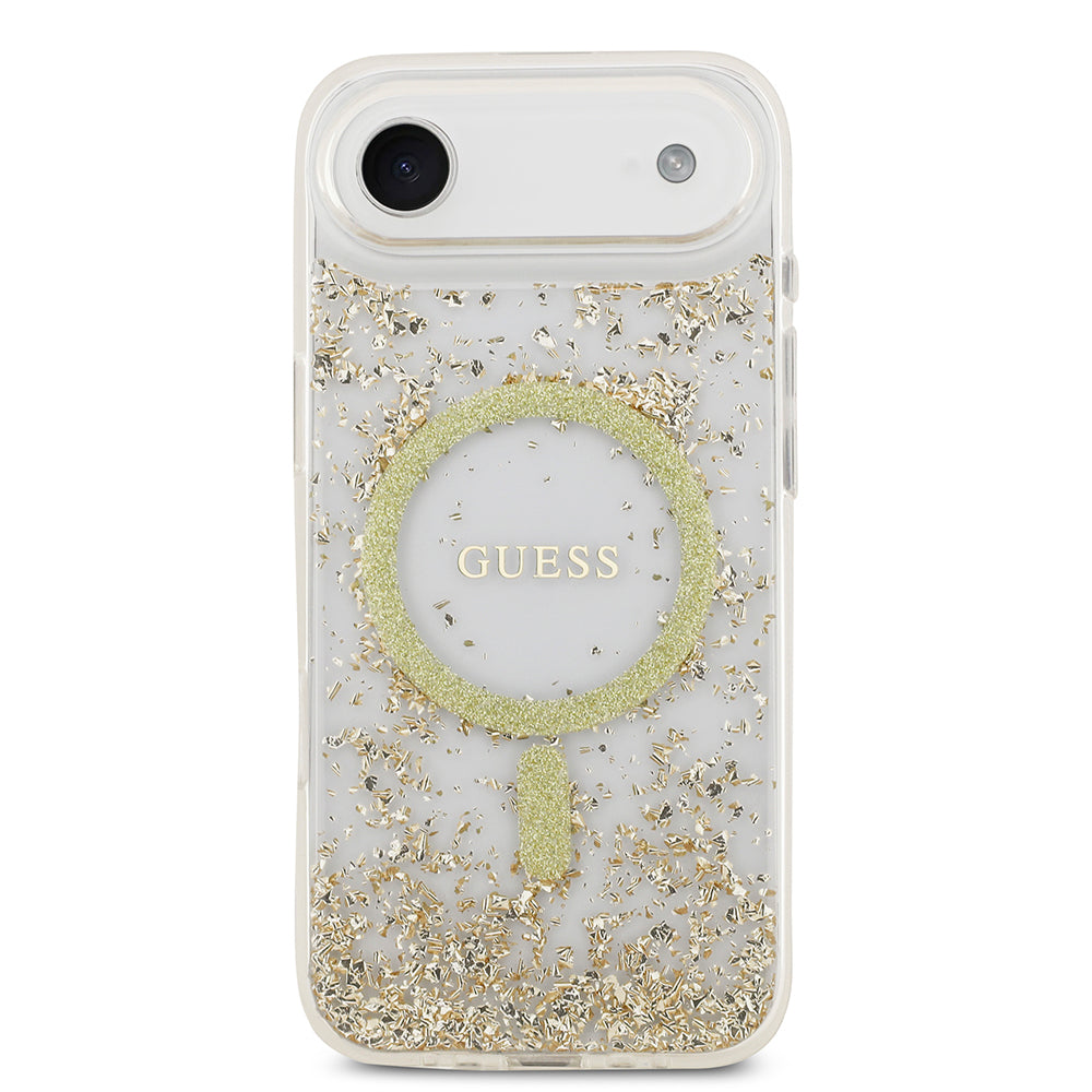 Guess iPhone 17 Air Orjinal Lisanslı M-safe Şarj Özellikli Transparan Resin Bottom Kılıf
