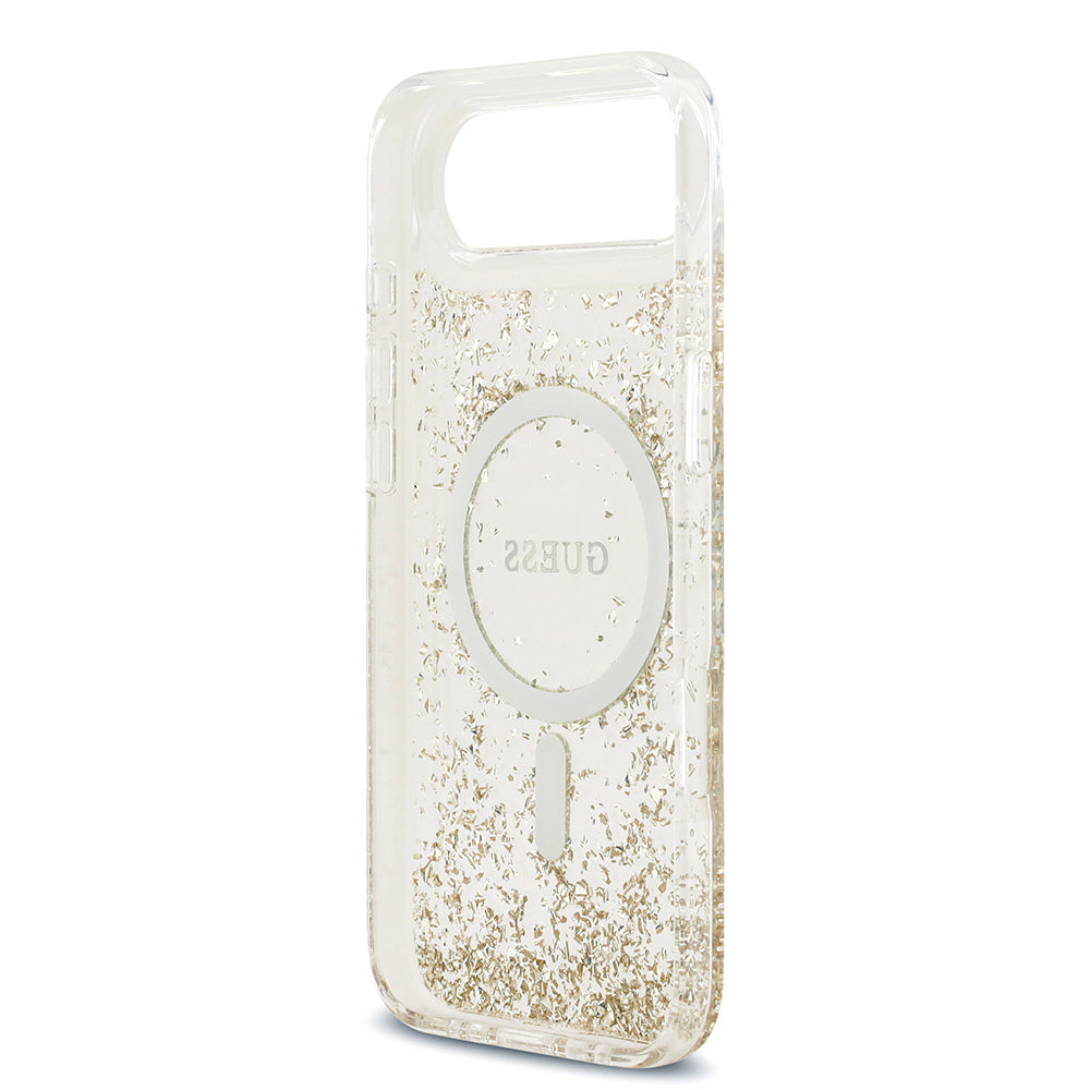 Guess iPhone 17 Air Orjinal Lisanslı M-safe Şarj Özellikli Transparan Resin Bottom Kılıf