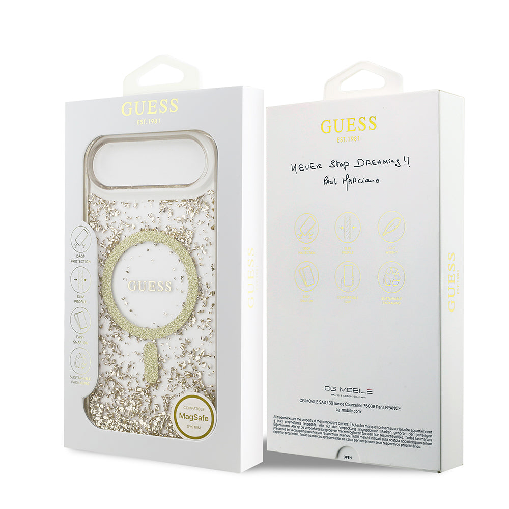 Guess iPhone 17 Air Orjinal Lisanslı M-safe Şarj Özellikli Transparan Resin Bottom Kılıf