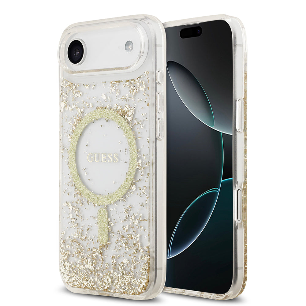 Guess iPhone 17 Air Orjinal Lisanslı M-safe Şarj Özellikli Transparan Resin Bottom Kılıf