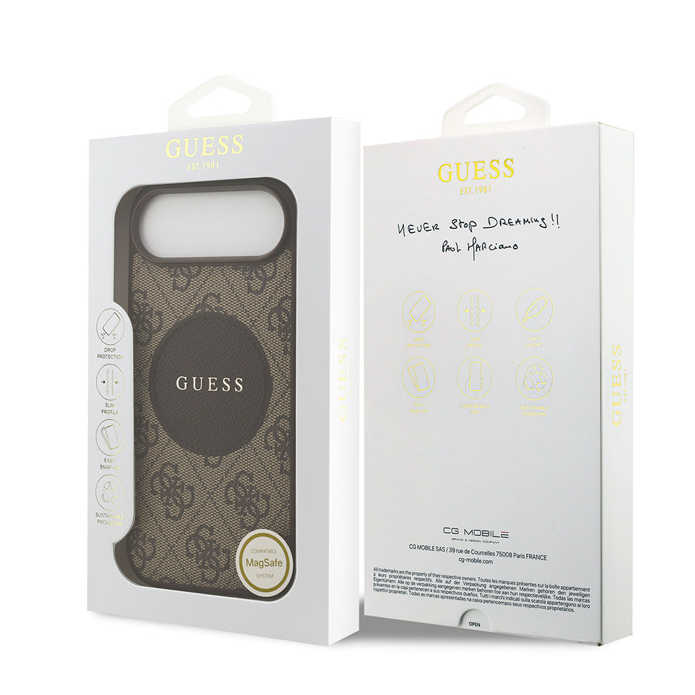Guess iPhone 17 Air Orjinal Lisanslı M-safe Şarj Özellikli Yazı Logolu Circle Classic Kılıf