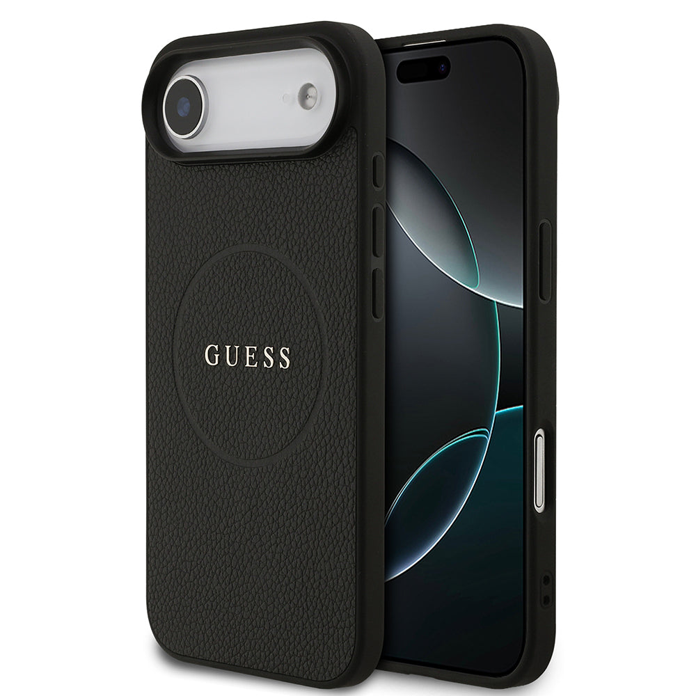 Guess iPhone 17 Air Orjinal Lisanslı M-safe Şarj Özellikli Yazı Logolu PU Deri Kılıf