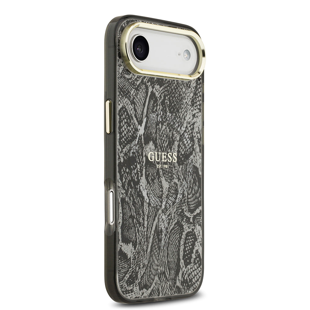 Guess iPhone 17 Air Orjinal Lisanslı M-safe Şarj Özellikli Yazı Logolu Python Desenli Kılıf