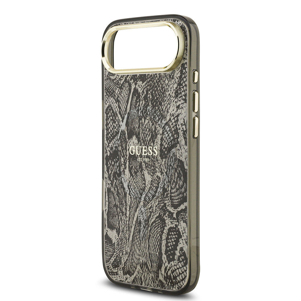 Guess iPhone 17 Air Orjinal Lisanslı M-safe Şarj Özellikli Yazı Logolu Python Desenli Kılıf