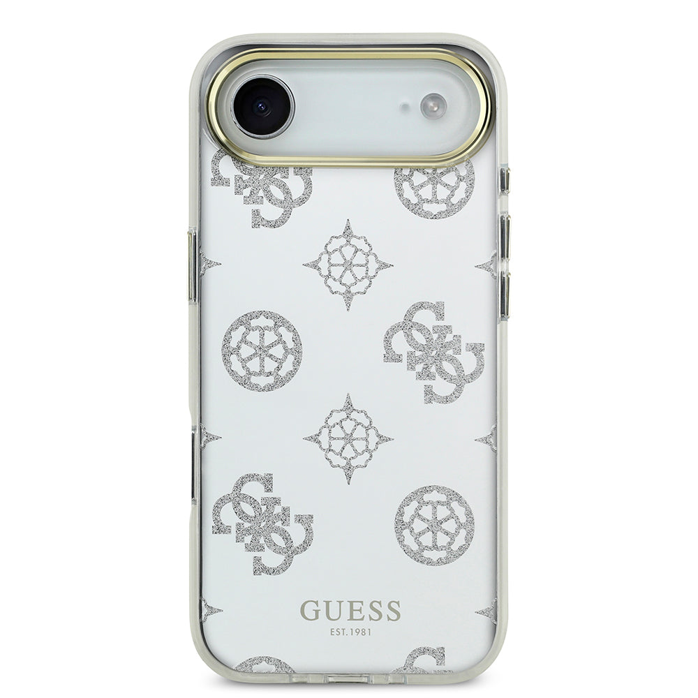 Guess iPhone 17 Air Orjinal Lisanslı Metal Kamera Çerçeveli Simli Aynalı Kılıf