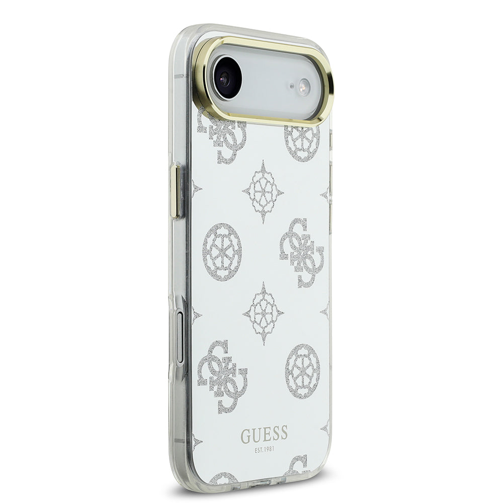 Guess iPhone 17 Air Orjinal Lisanslı Metal Kamera Çerçeveli Simli Aynalı Kılıf
