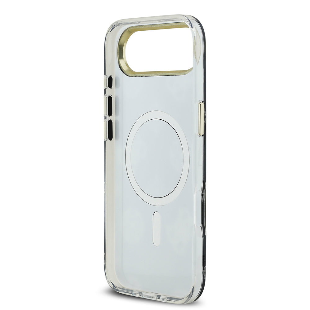 Guess iPhone 17 Air Orjinal Lisanslı Metal Kamera Çerçeveli Simli Aynalı Kılıf