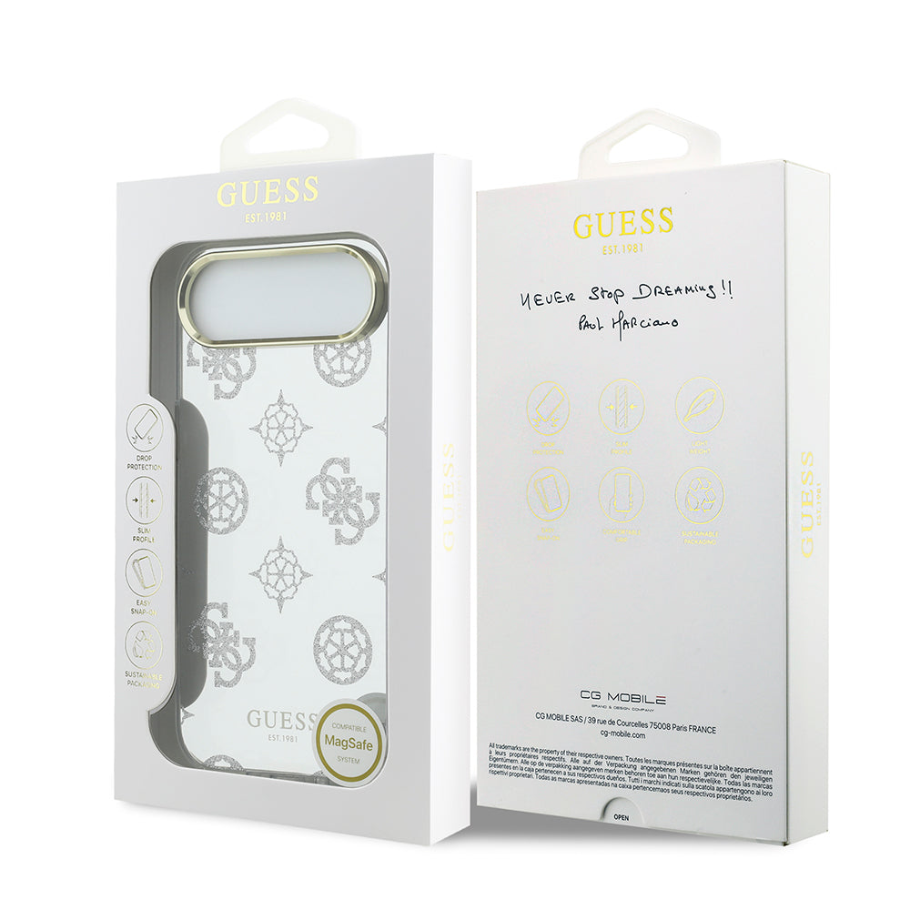 Guess iPhone 17 Air Orjinal Lisanslı Metal Kamera Çerçeveli Simli Aynalı Kılıf