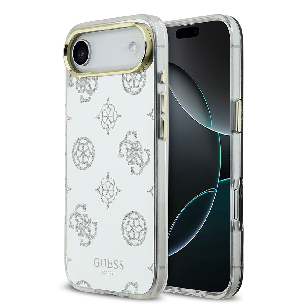 Guess iPhone 17 Air Orjinal Lisanslı Metal Kamera Çerçeveli Simli Aynalı Kılıf