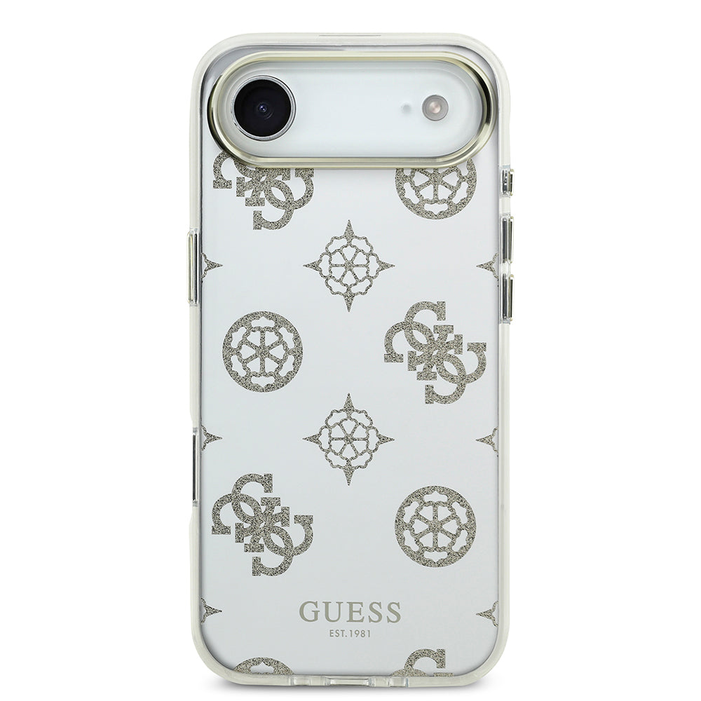 Guess iPhone 17 Air Orjinal Lisanslı Metal Kamera Çerçeveli Simli Aynalı Kılıf