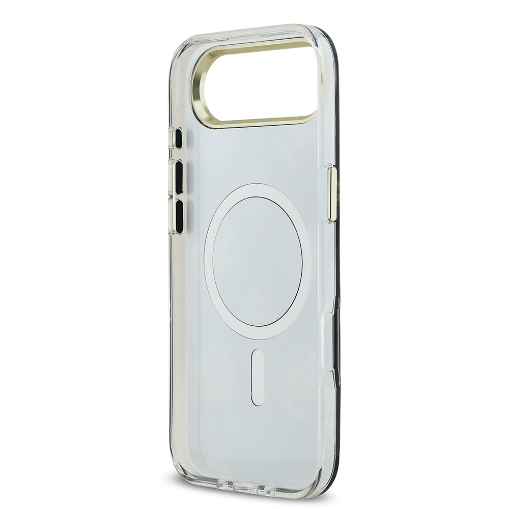 Guess iPhone 17 Air Orjinal Lisanslı Metal Kamera Çerçeveli Simli Aynalı Kılıf