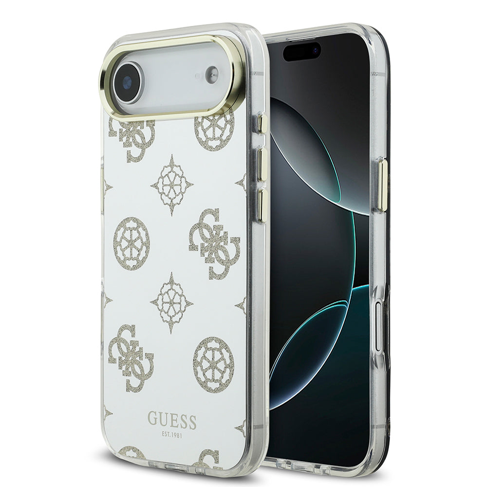Guess iPhone 17 Air Orjinal Lisanslı Metal Kamera Çerçeveli Simli Aynalı Kılıf