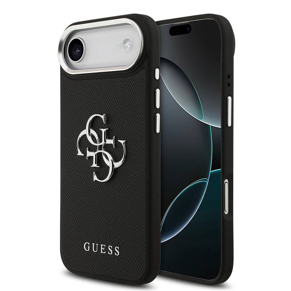 Guess iPhone 17 Air Orjinal Lisanslı PU Deri 4G Büyük Metal Logo Dizaynlı Telefon Kılıfı