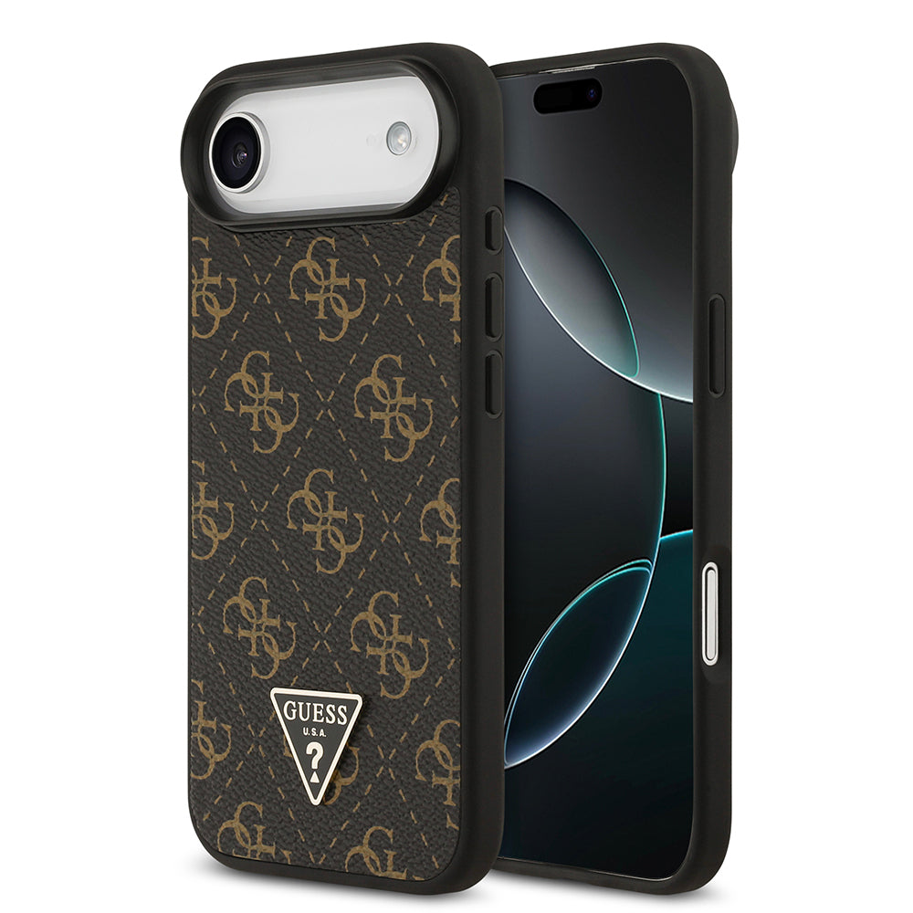 Guess iPhone 17 Air Orjinal Lisanslı PU Deri 4G Desenli Üçgen Logolu Kılıf