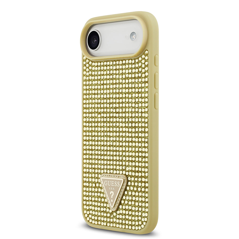 Guess iPhone 17 Air Orjinal Lisanslı Taşlı Arka Yüzey Üçgen Logolu Telefon Kılıfı