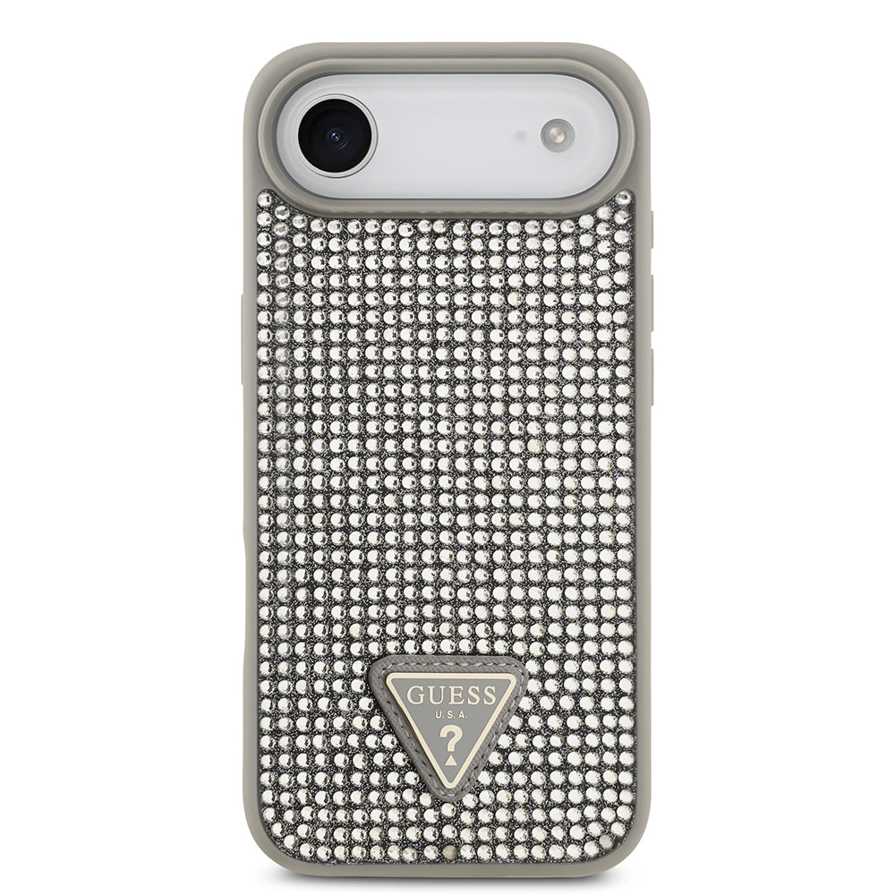 Guess iPhone 17 Air Orjinal Lisanslı Taşlı Arka Yüzey Üçgen Logolu Telefon Kılıfı
