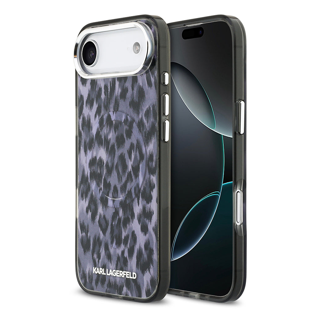 Karl Lagerfeld iPhone 17 Air Orjinal Lisanslı M-safe Şarj Özellikli IML Leopar Baskılı Kılıf
