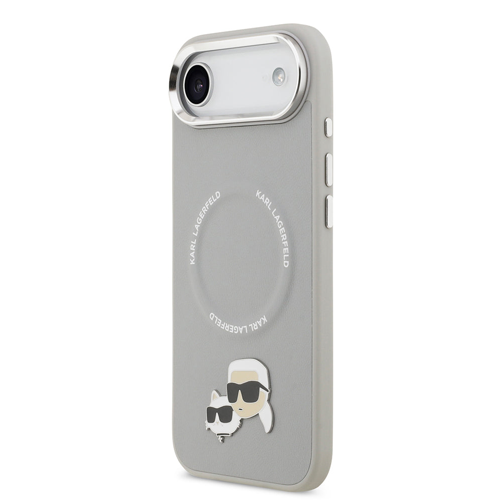 Karl Lagerfeld iPhone 17 Air Orjinal Lisanslı M-safe Şarj Özellikli Metal Kamera ve Buton Tasarımlı K&C PU Deri Kılıf