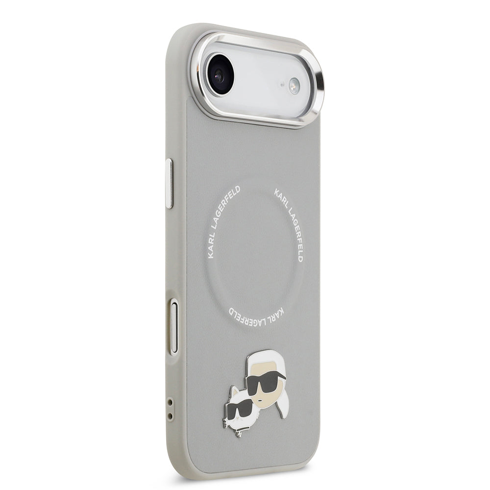 Karl Lagerfeld iPhone 17 Air Orjinal Lisanslı M-safe Şarj Özellikli Metal Kamera ve Buton Tasarımlı K&C PU Deri Kılıf