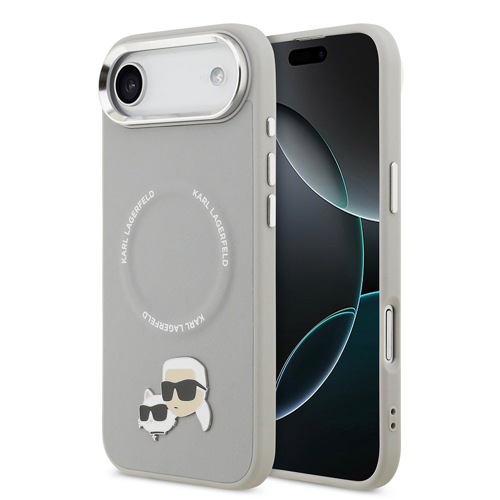 Karl Lagerfeld iPhone 17 Air Orjinal Lisanslı M-safe Şarj Özellikli Metal Kamera ve Buton Tasarımlı K&C PU Deri Kılıf