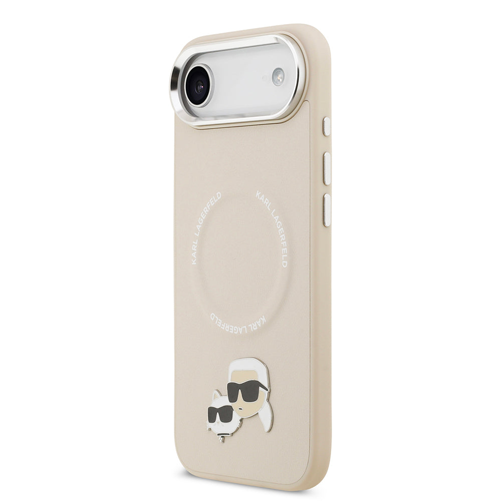 Karl Lagerfeld iPhone 17 Air Orjinal Lisanslı M-safe Şarj Özellikli Metal Kamera ve Buton Tasarımlı K&C PU Deri Kılıf