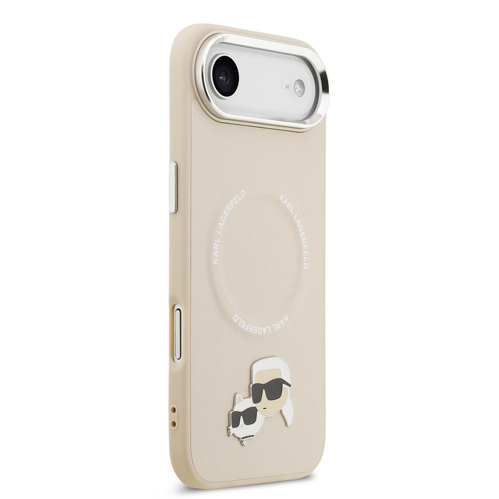 Karl Lagerfeld iPhone 17 Air Orjinal Lisanslı M-safe Şarj Özellikli Metal Kamera ve Buton Tasarımlı K&C PU Deri Kılıf