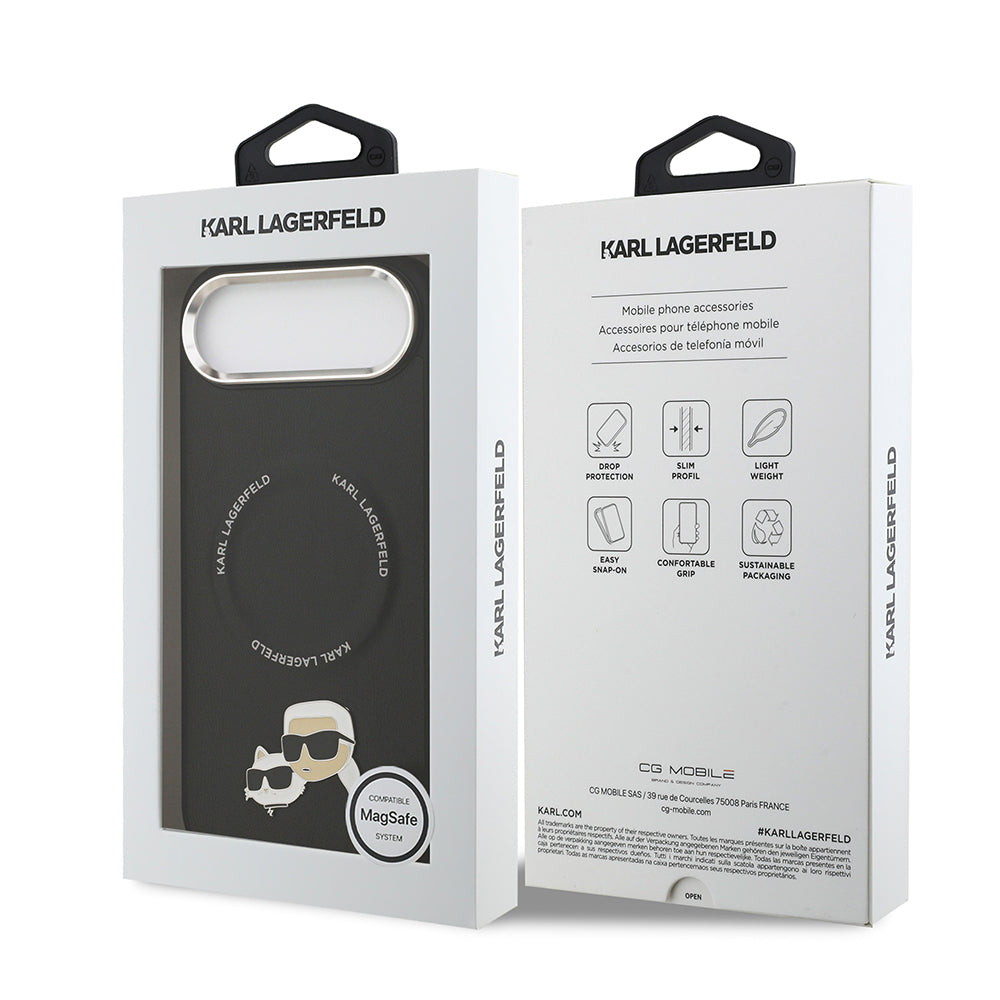 Karl Lagerfeld iPhone 17 Air Orjinal Lisanslı M-safe Şarj Özellikli Metal Kamera ve Buton Tasarımlı K&C PU Deri Kılıf