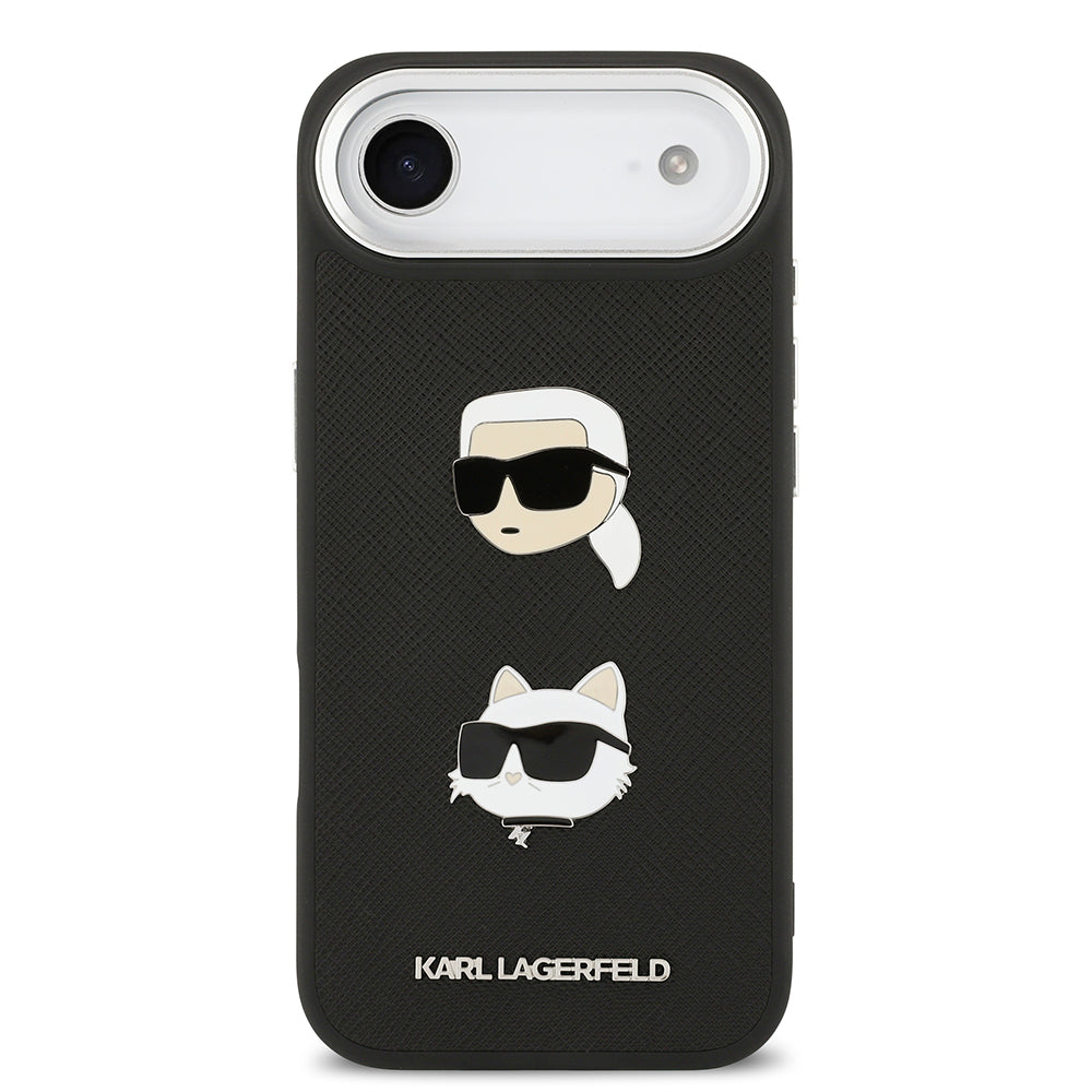 Karl Lagerfeld iPhone 17 Air Orjinal Lisanslı Metal Logolu K&C Heads Pin Kılıf