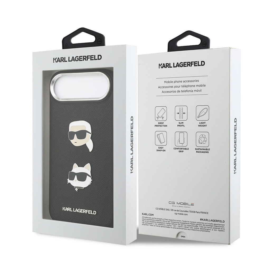 Karl Lagerfeld iPhone 17 Air Orjinal Lisanslı Metal Logolu K&C Heads Pin Kılıf
