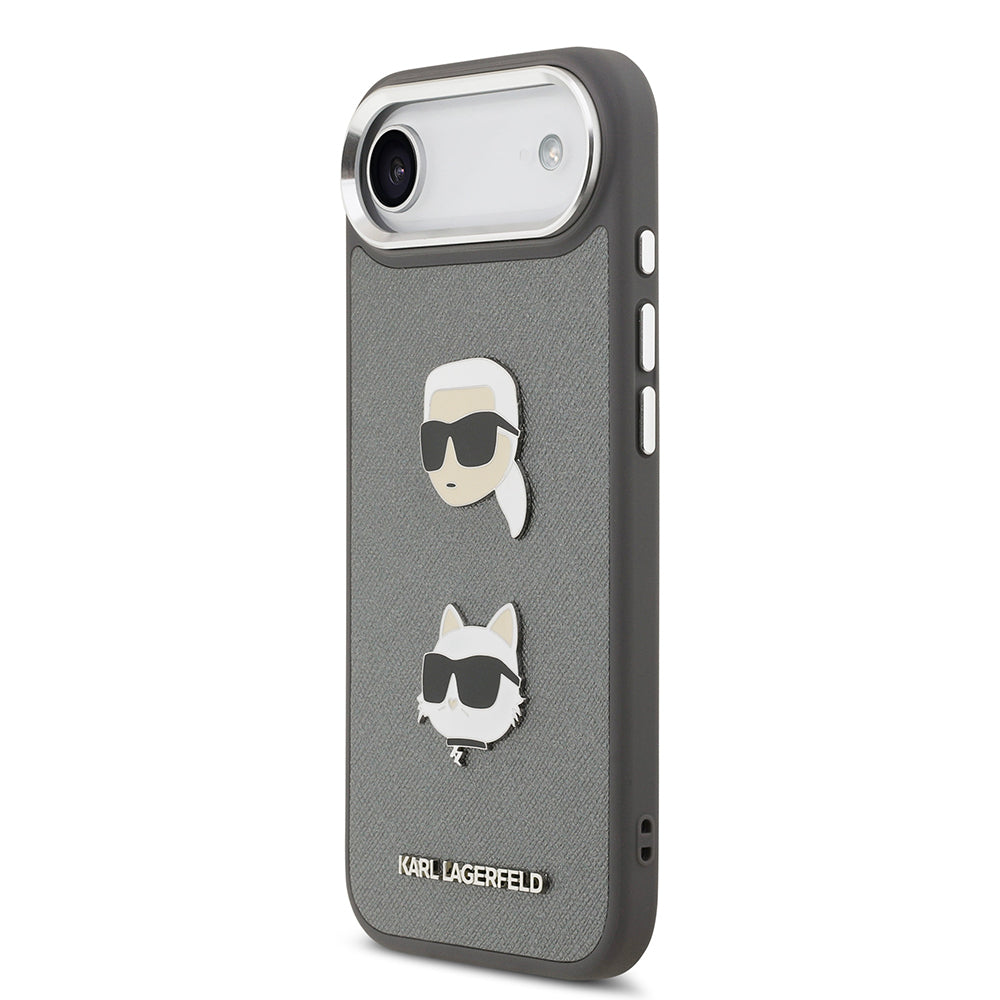 Karl Lagerfeld iPhone 17 Air Orjinal Lisanslı Metal Logolu K&C Heads Pin Kılıf