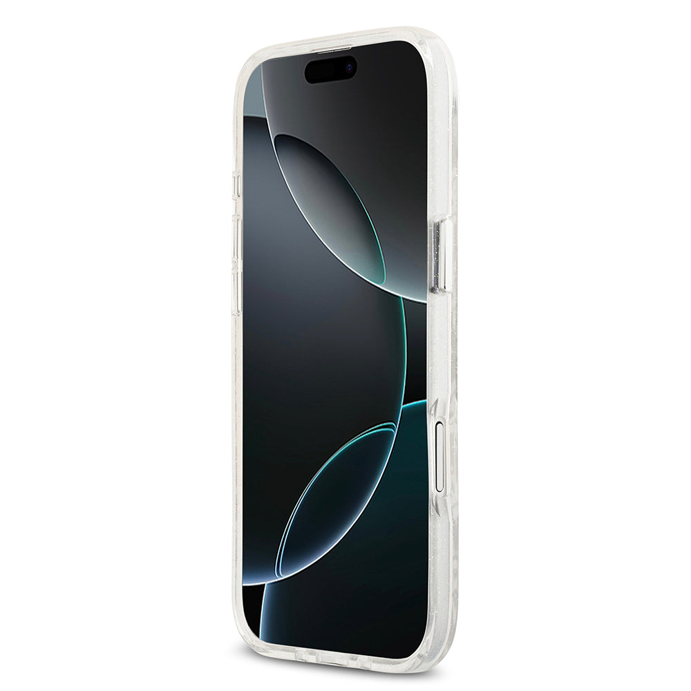 Karl Lagerfeld iPhone 17 Air Orjinal Lisanslı Parlayan Simli Karl & Choupette Heads Kılıf