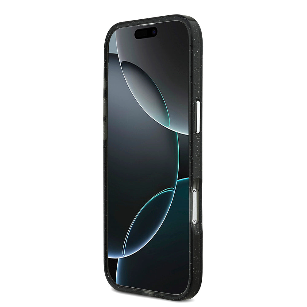 Karl Lagerfeld iPhone 17 Air Orjinal Lisanslı Parlayan Simli Karl & Choupette Sketch Logo Kılıf