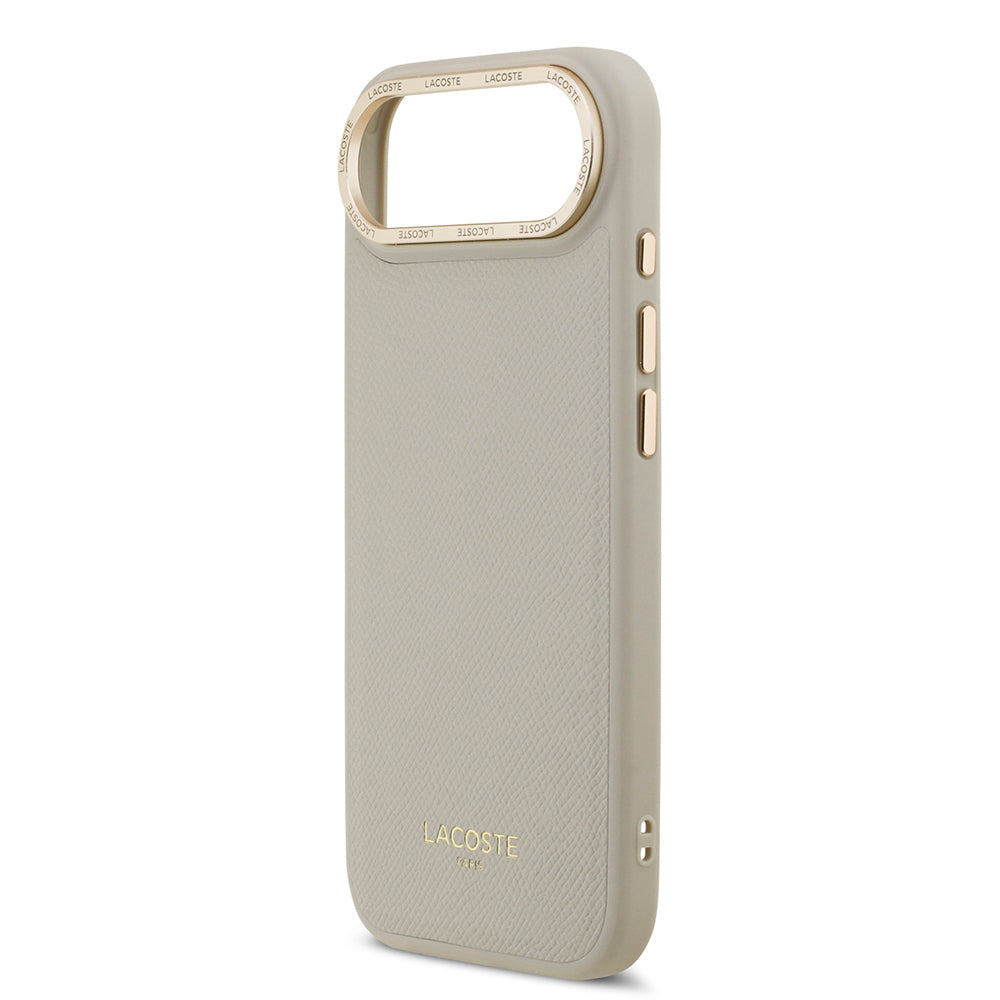 Lacoste iPhone 17 Air Orjinal Lisanslı M-safe Şarj Özellikli Champs Elysees PU Deri Tasarımlı Kılıf