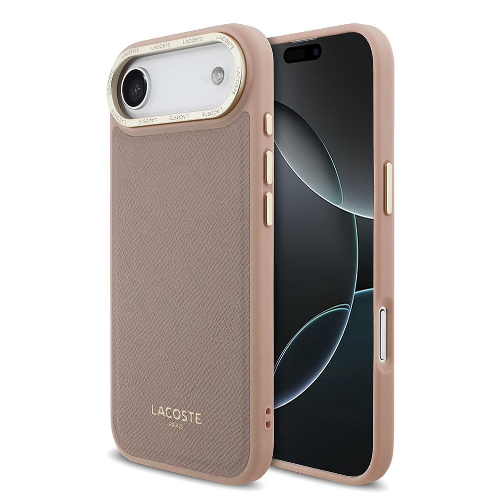 Lacoste iPhone 17 Air Orjinal Lisanslı M-safe Şarj Özellikli Champs Elysees PU Deri Tasarımlı Kılıf