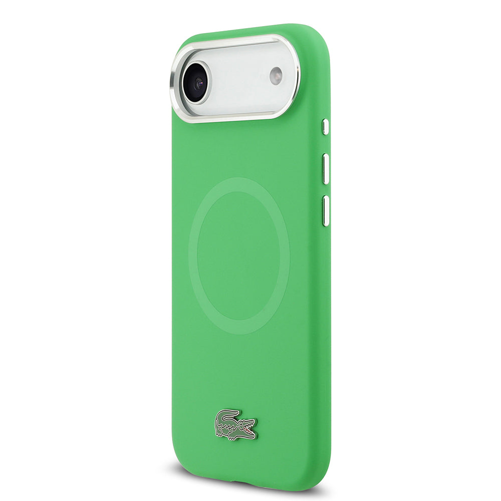 Lacoste iPhone 17 Air Orjinal Lisanslı M-safe Şarj Özellikli İkonik Logolu Metal Kamera Çerçeveli Silikon Kılıf