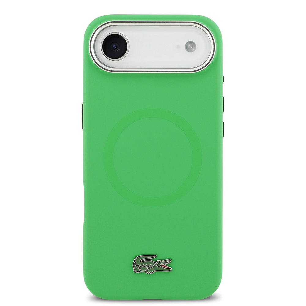 Lacoste iPhone 17 Air Orjinal Lisanslı M-safe Şarj Özellikli İkonik Logolu Metal Kamera Çerçeveli Silikon Kılıf