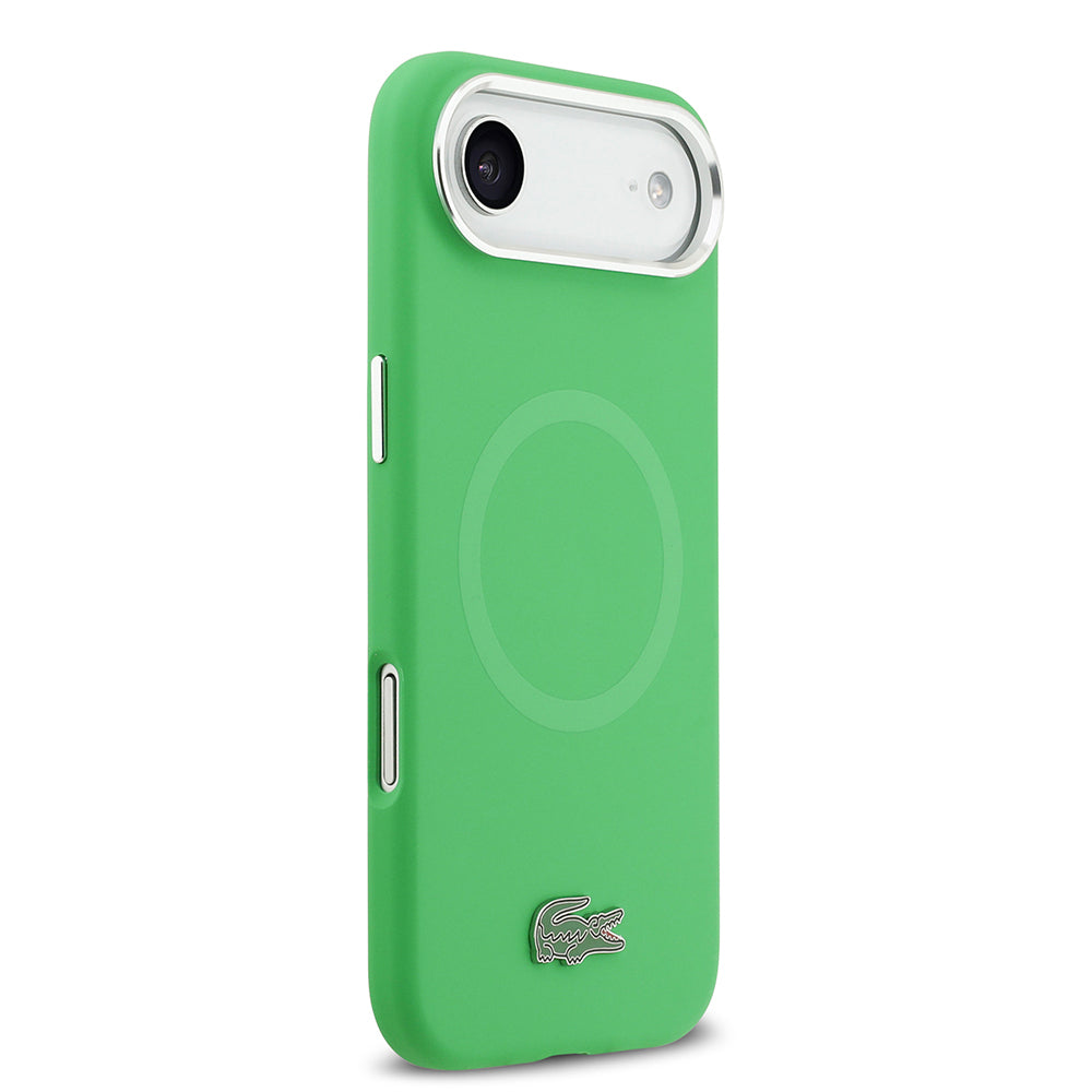 Lacoste iPhone 17 Air Orjinal Lisanslı M-safe Şarj Özellikli İkonik Logolu Metal Kamera Çerçeveli Silikon Kılıf