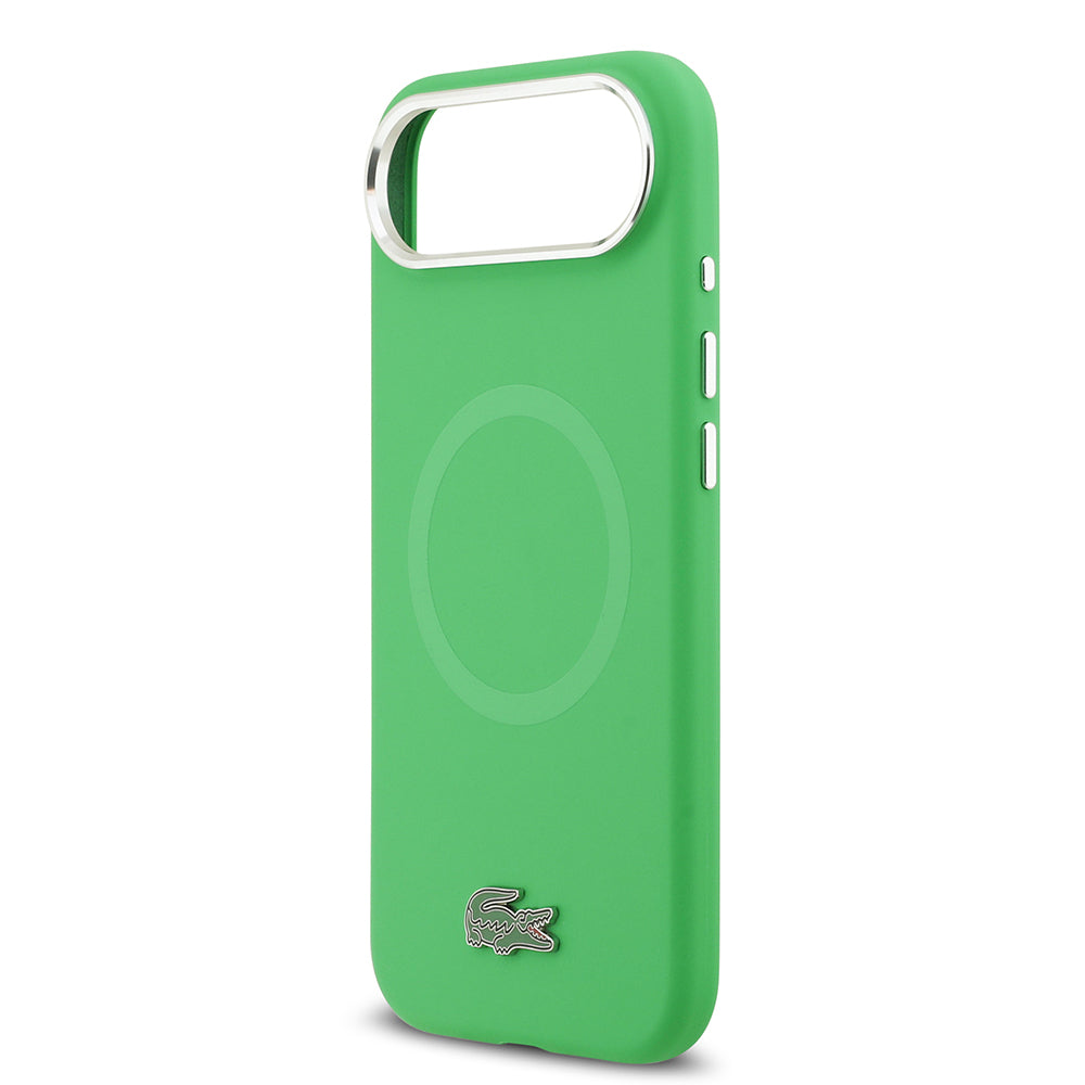 Lacoste iPhone 17 Air Orjinal Lisanslı M-safe Şarj Özellikli İkonik Logolu Metal Kamera Çerçeveli Silikon Kılıf