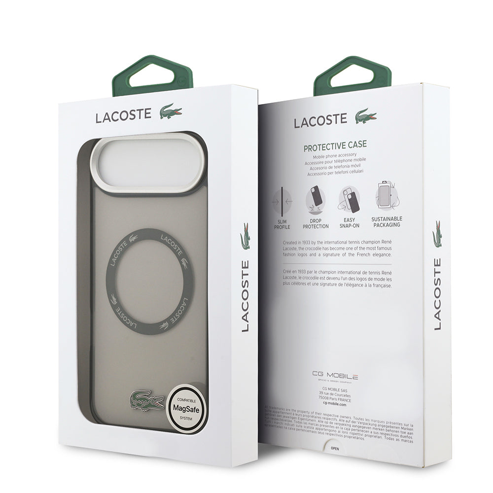 Lacoste iPhone 17 Air Orjinal Lisanslı M-safe Şarj Özellikli İkonik Timsah Logolu Buzlu Kılıf