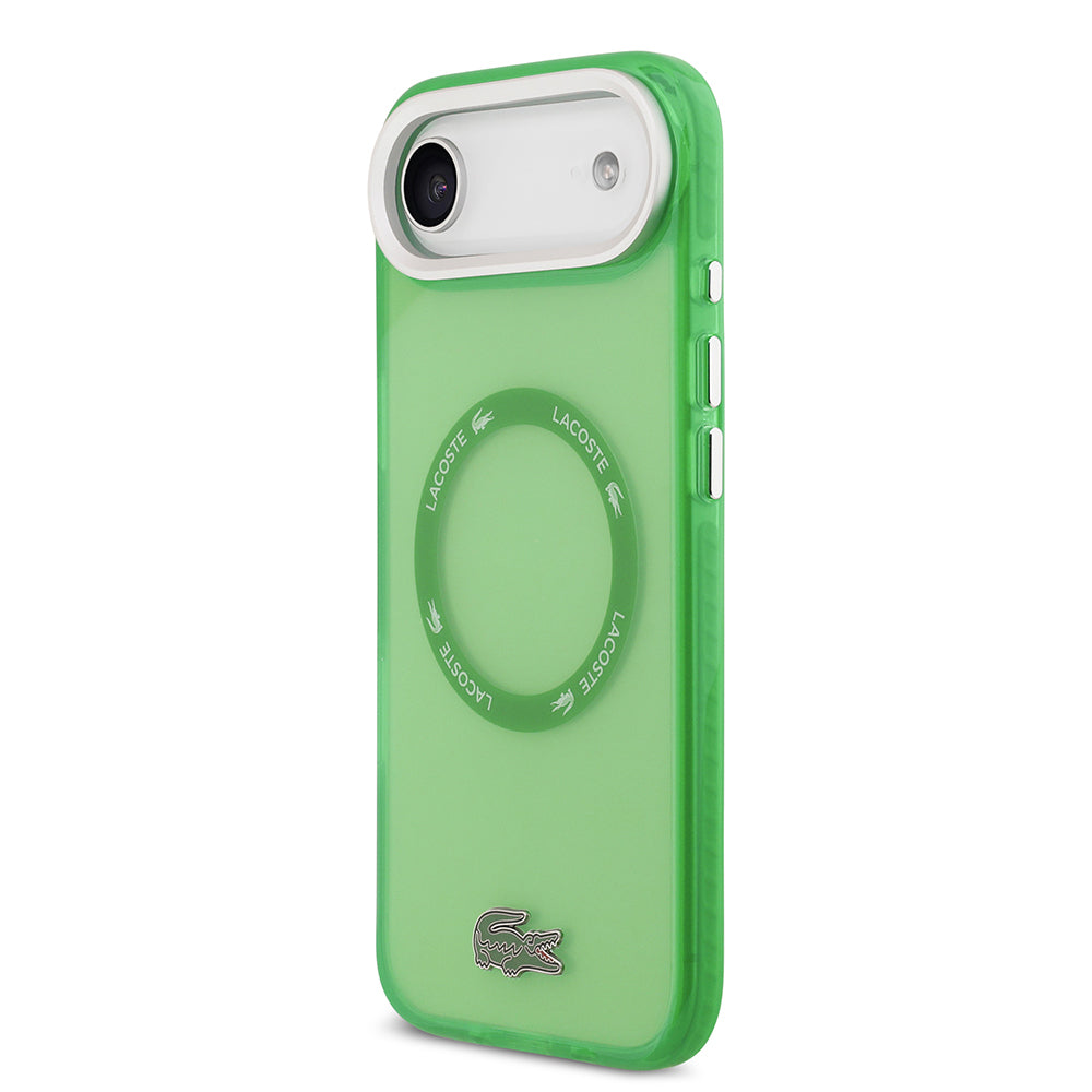 Lacoste iPhone 17 Air Orjinal Lisanslı M-safe Şarj Özellikli İkonik Timsah Logolu Buzlu Kılıf